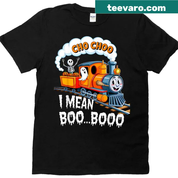 Cute toddler t-shirt with a ghost train and Halloween pumpkins