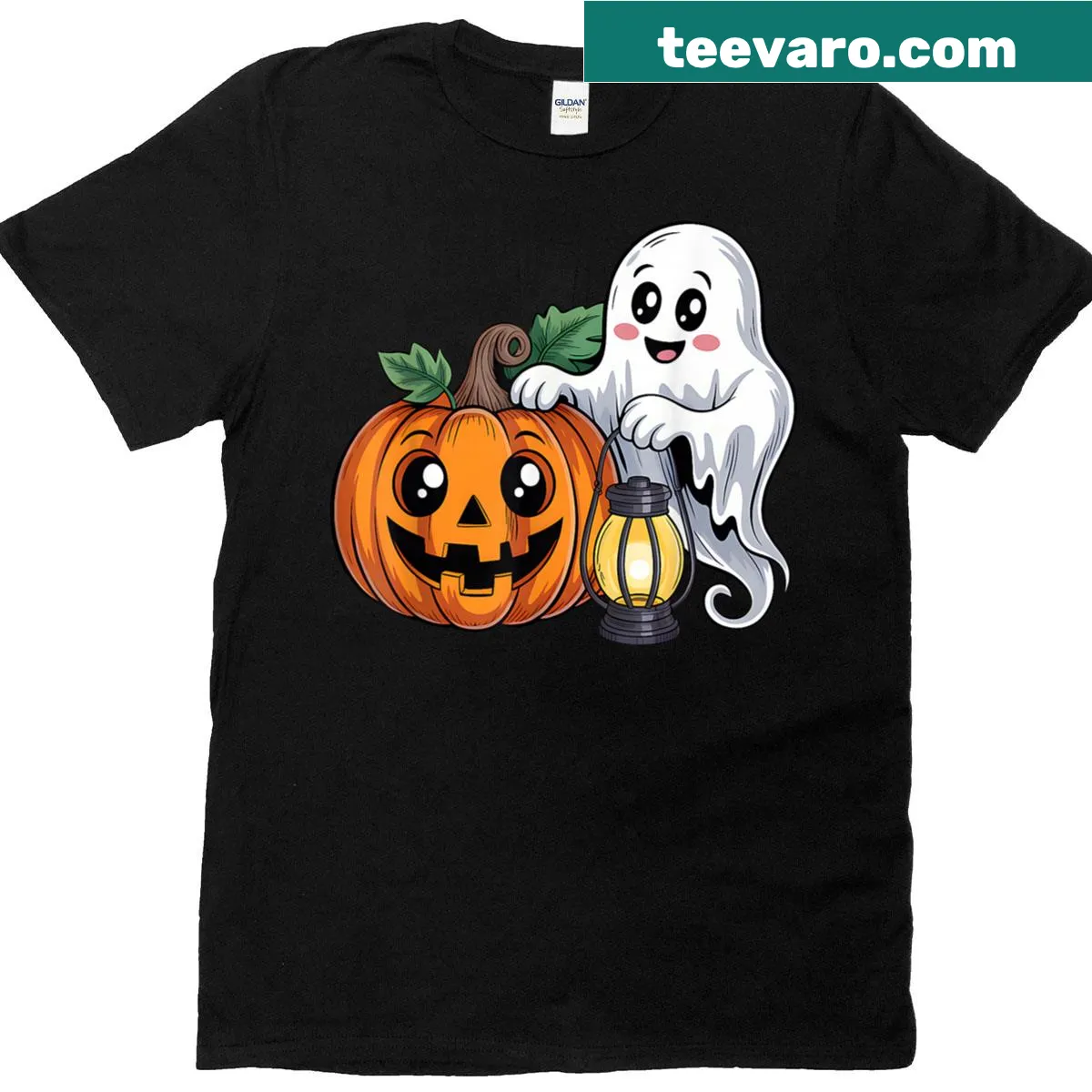 Fun pumpkin graphic for Halloween with spooky design — on a men's t-shirt