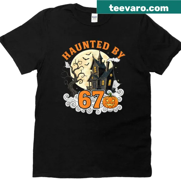 Cute Halloween T-shirt featuring ghostly numbers 6 and 7