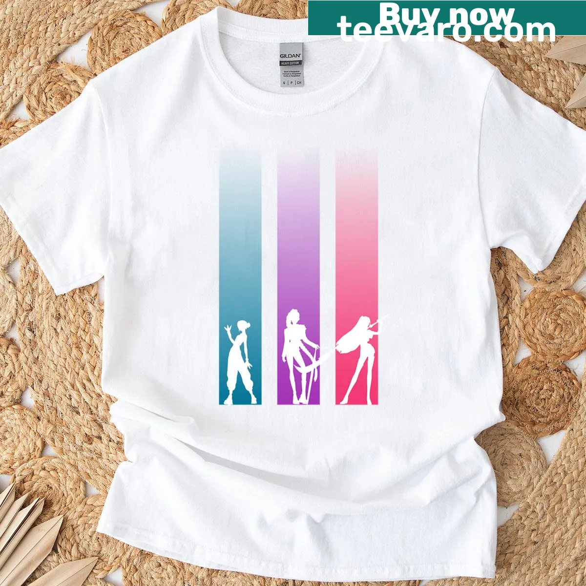 Edgy K-pop themed t-shirt featuring Huntrx Demon Hunters design — on a men's t-shirt