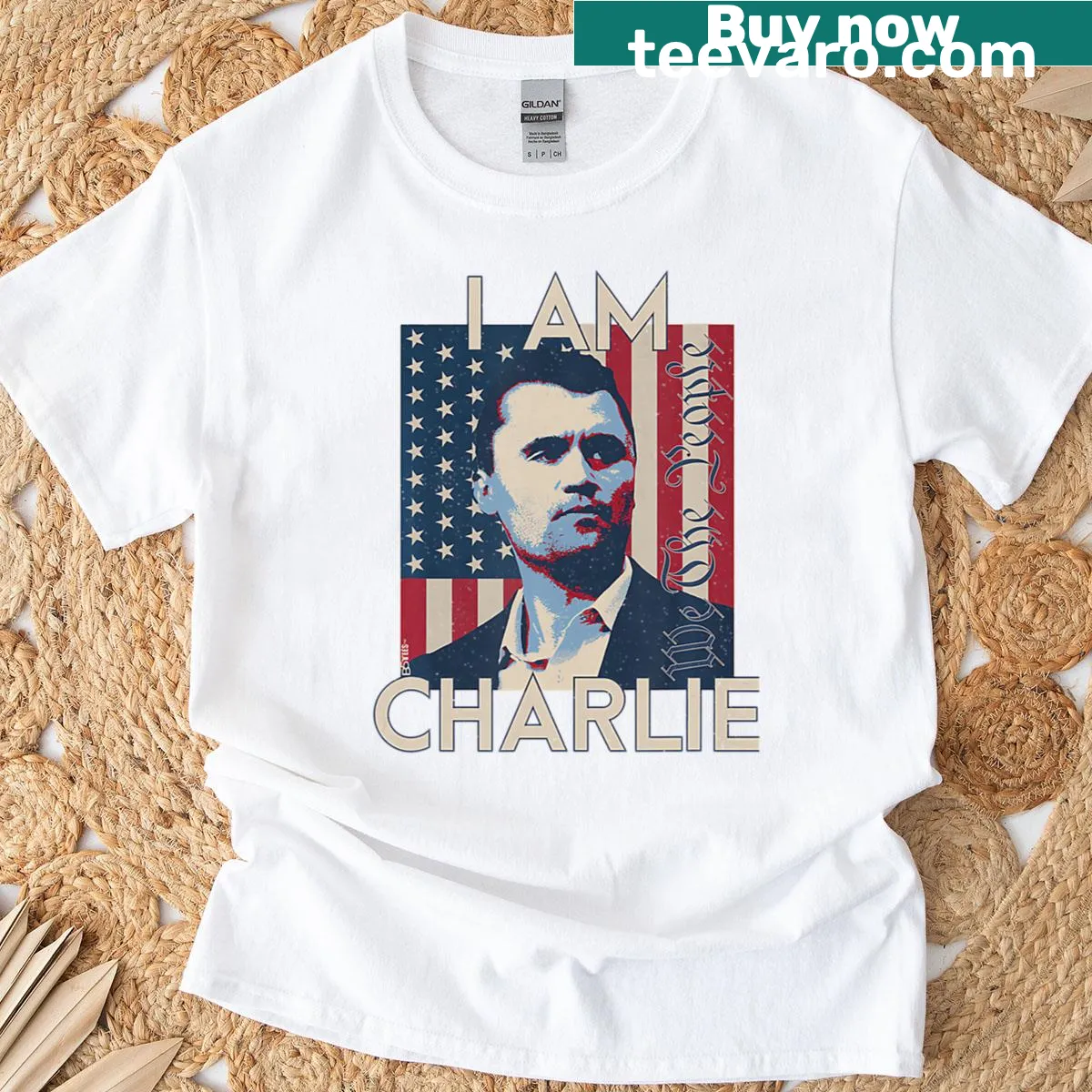 T-shirt with text 'I Am Charlie We The People Remember Charlie' — on a men's t-shirt