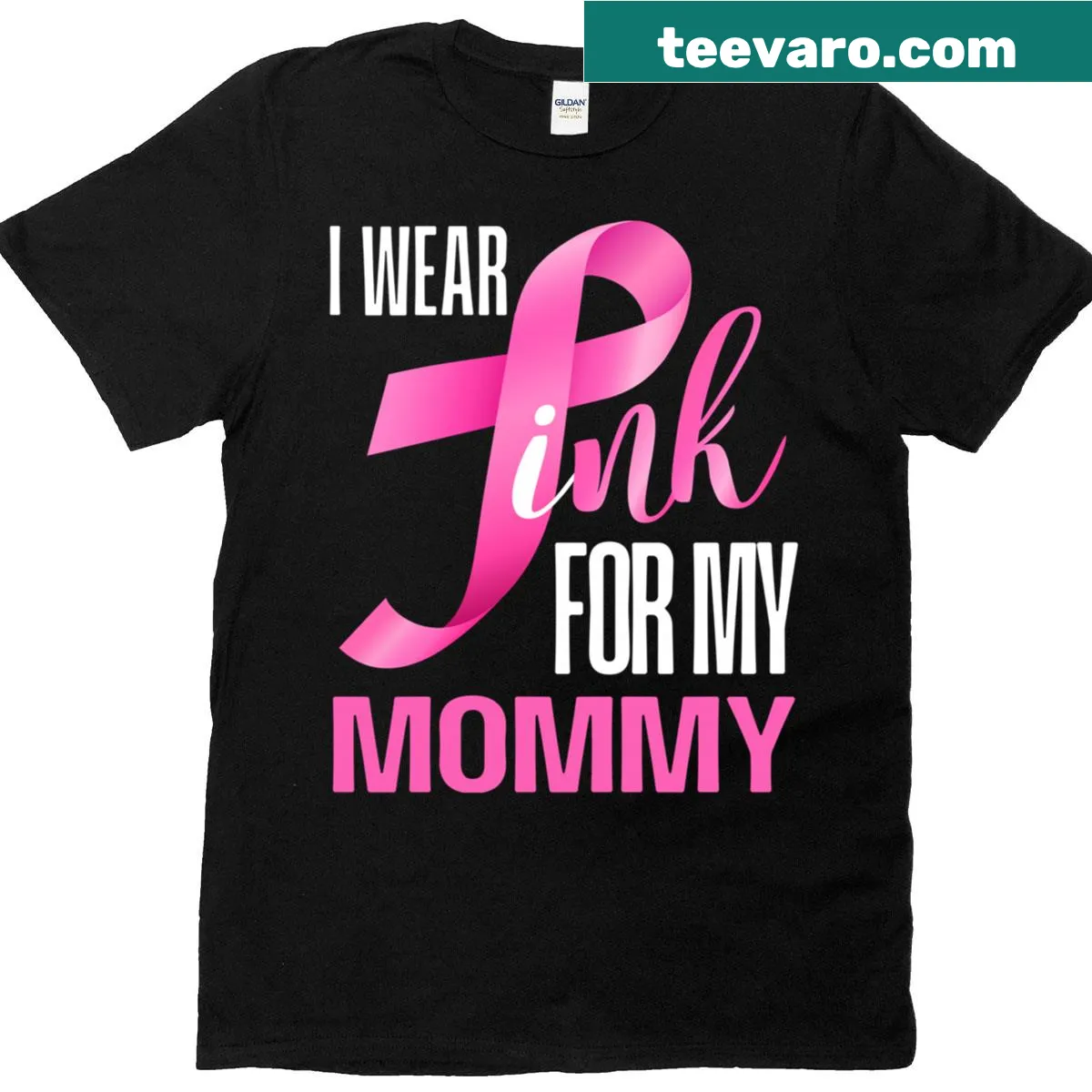 Breast cancer awareness T-shirt with pink-themed message — on a men's t-shirt