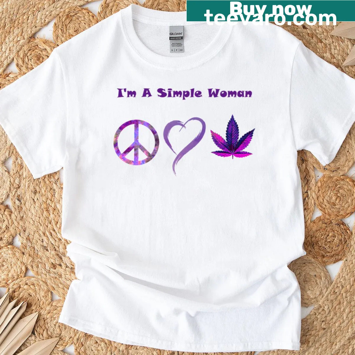 Simple typography t-shirt that states I'm A Simple Woman — on a men's t-shirt