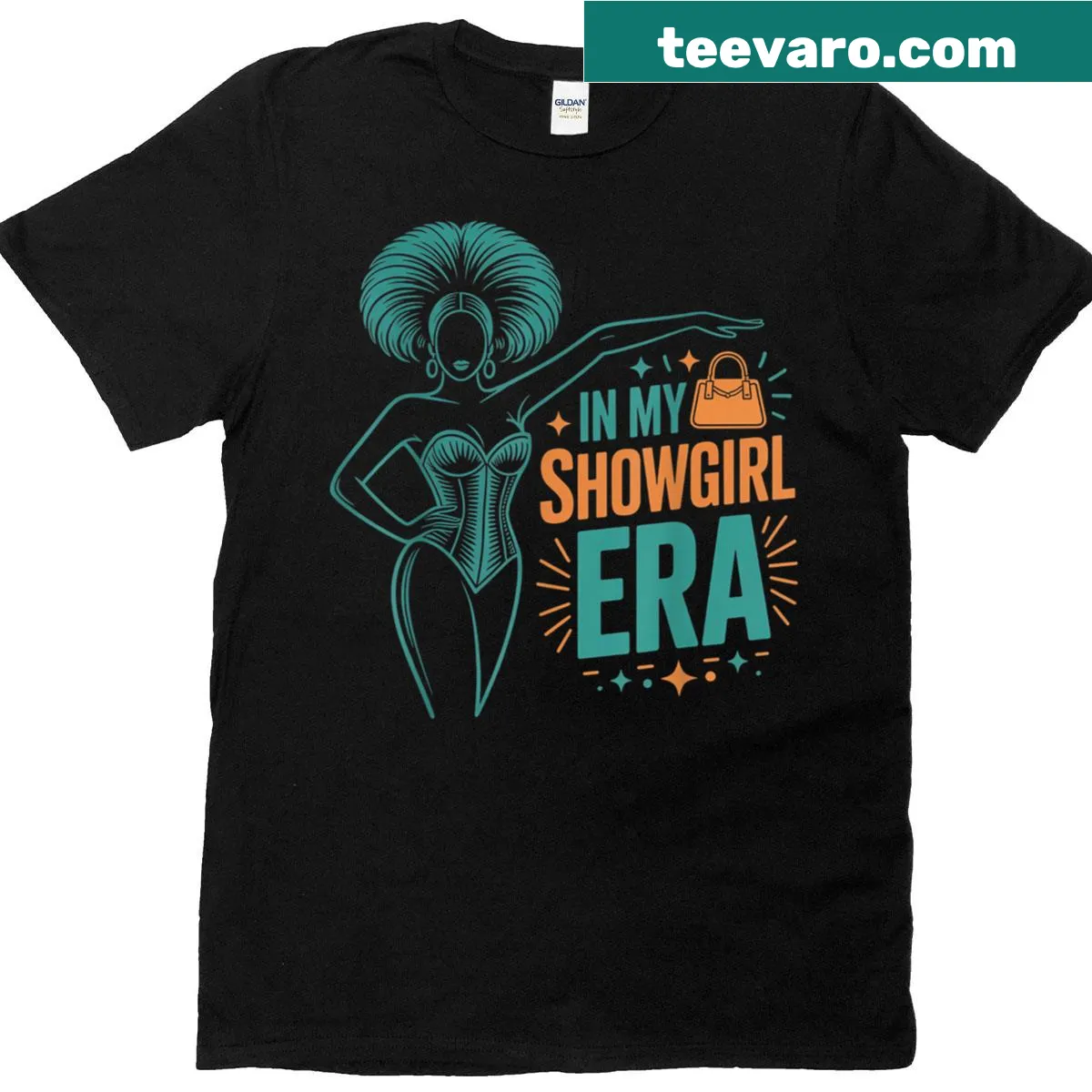 T-shirt with the phrase 'In My Showgirl Era' — on a men's t-shirt