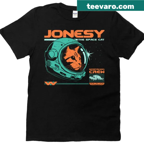 Cute illustration of a space cat in a suit on a T-shirt