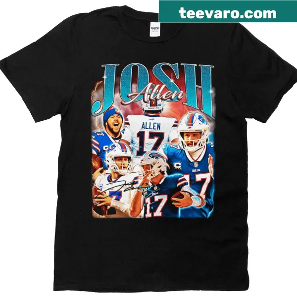 Vintage Josh Allen 17 t-shirt featuring retro-style graphics