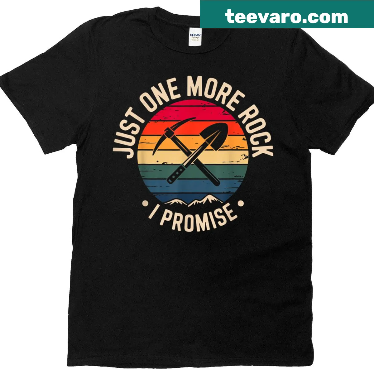 Funny geology graphic t-shirt with rock collecting phrase — on a men's t-shirt
