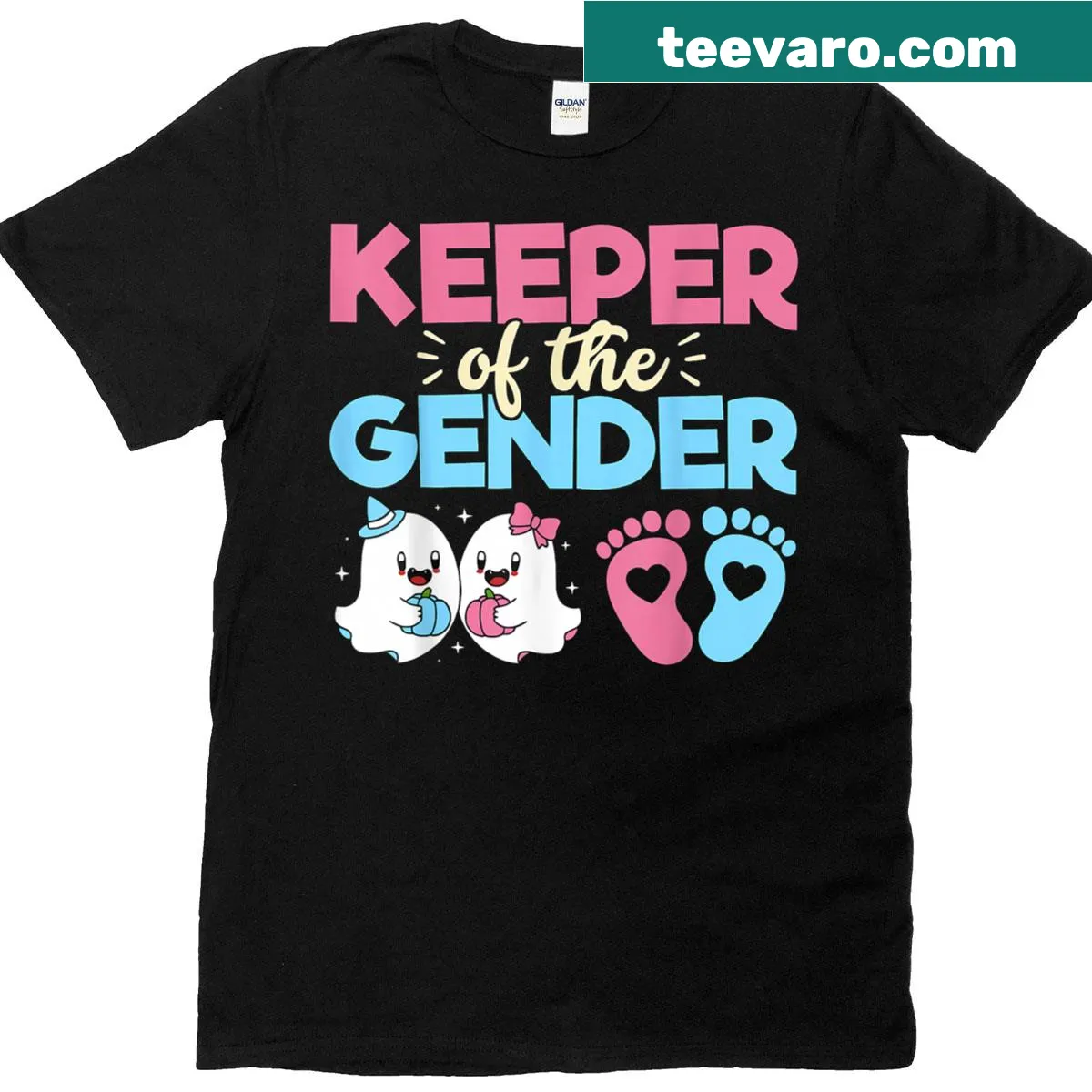 Charming Pumpkin design T-shirt for baby gender reveal during Halloween — on a men's t-shirt
