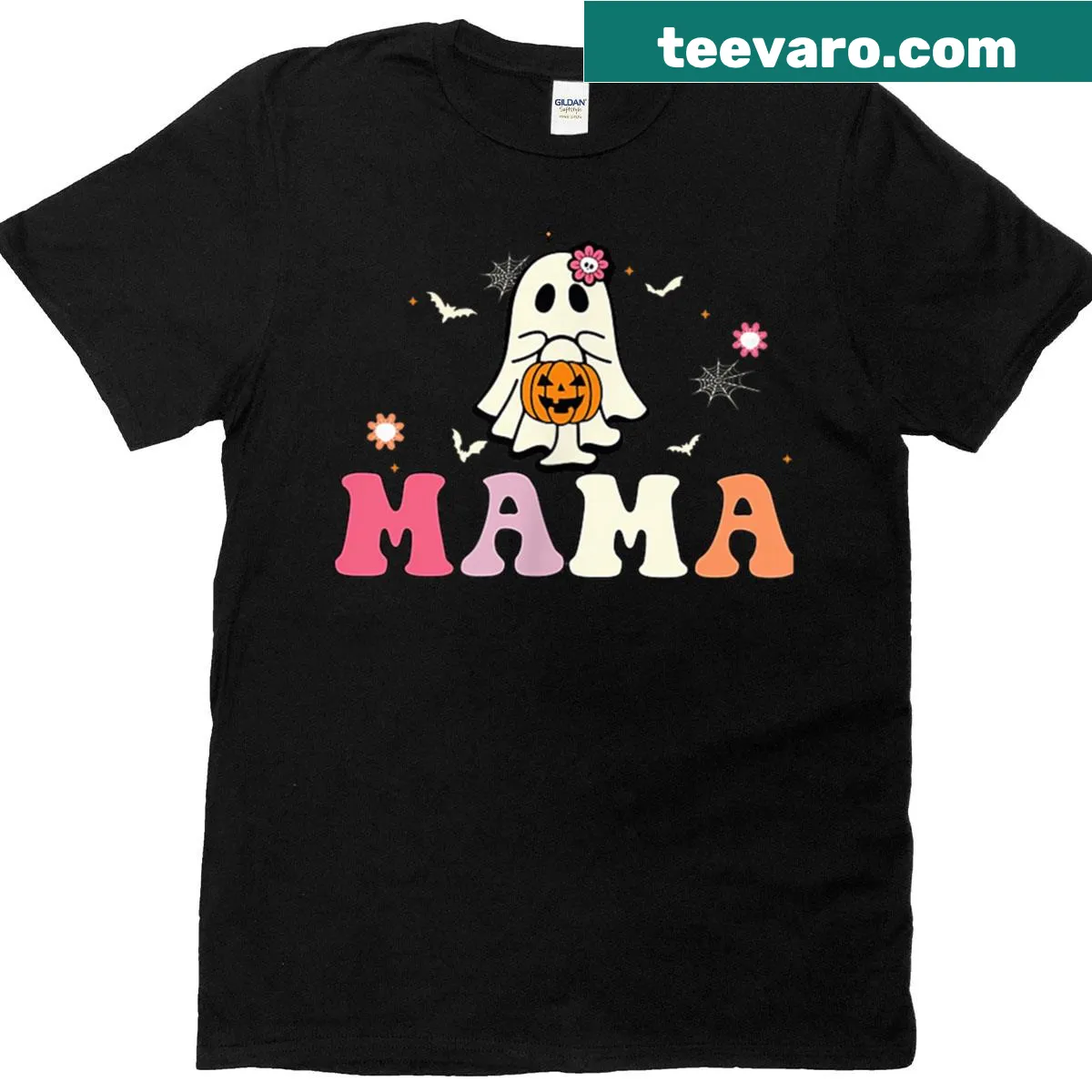 Cute shirt for moms featuring 'Mama Ghost Boo One' — on a men's t-shirt