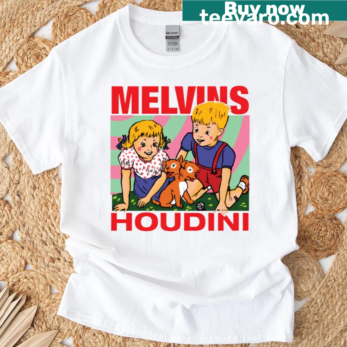 Vintage-inspired T-shirt honoring the Melvins band — on a men's t-shirt