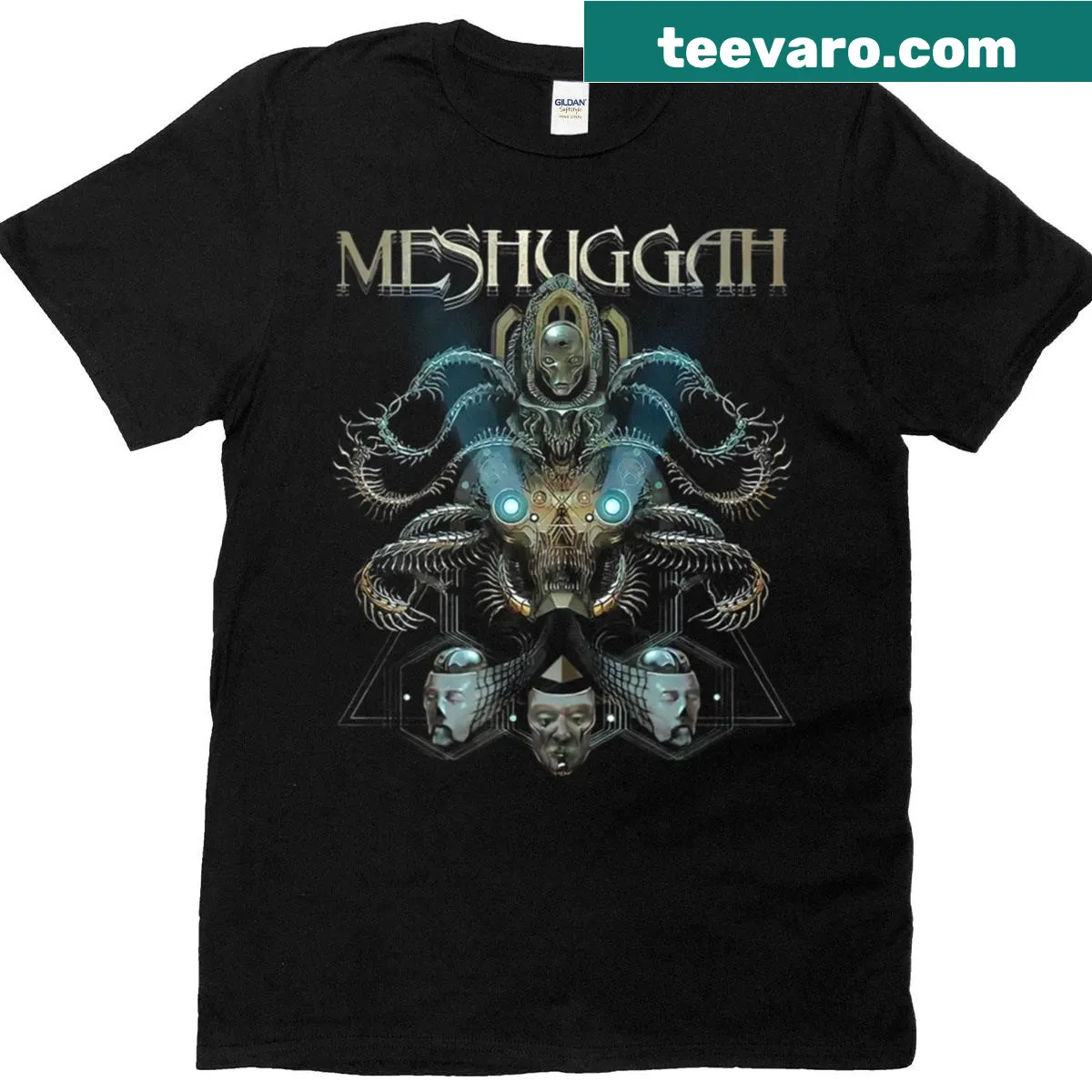 Meshuggah T-shirt featuring 'Human Apathy' graphic — on a men's t-shirt