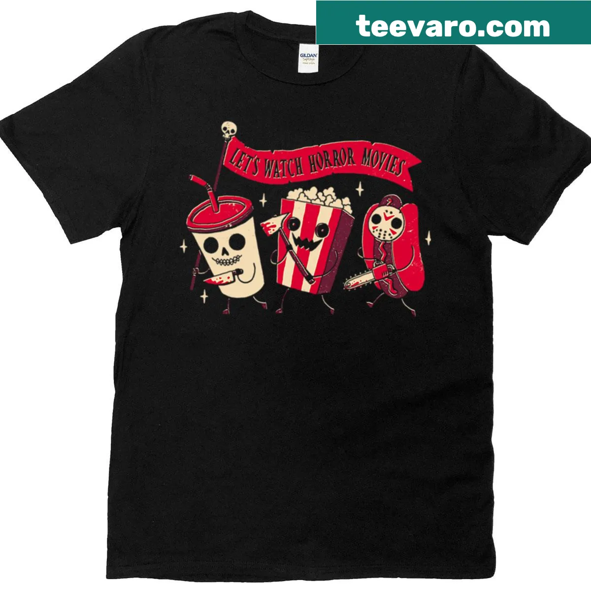 Typographic t-shirt celebrating midnight movies — on a men's t-shirt