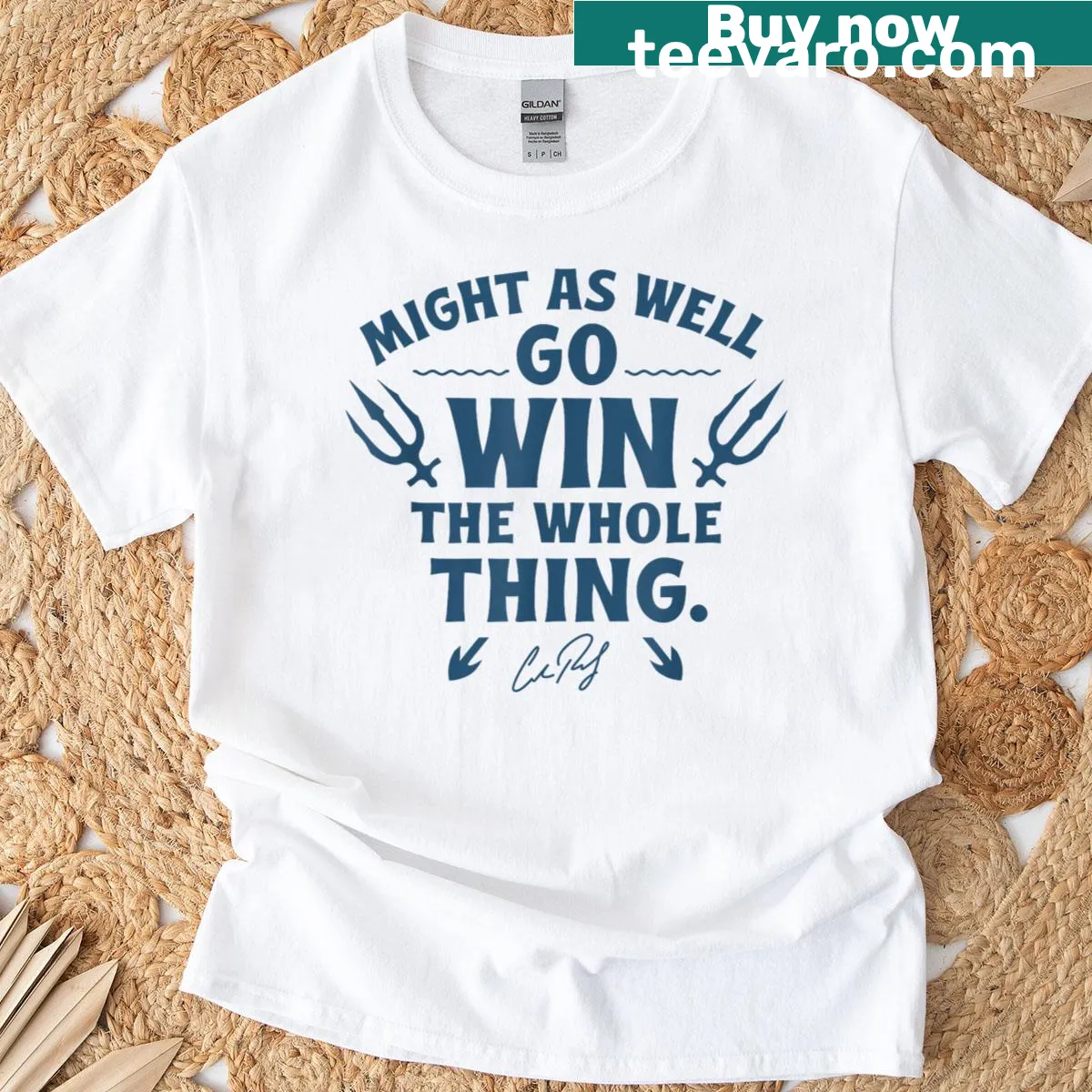 Inspirational typography t-shirt with motivational phrase — on a men's t-shirt