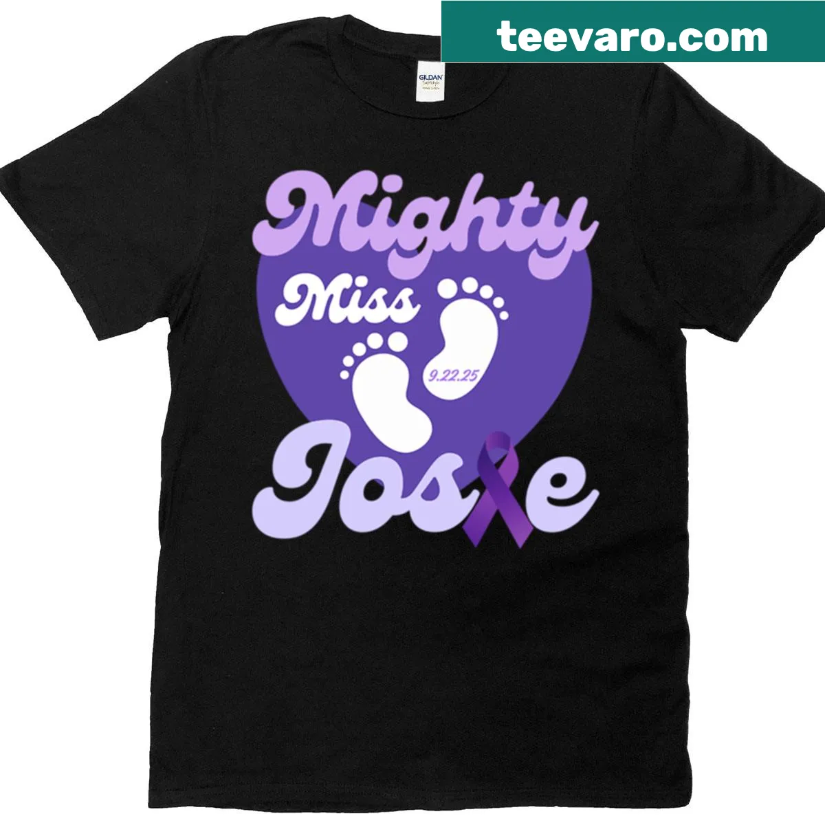 T-shirt featuring the character Mighty Miss Josie from a story. — on a men's t-shirt