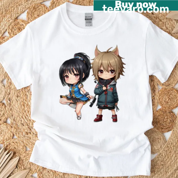 Cartoon design featuring Niko and Robin from a video game
