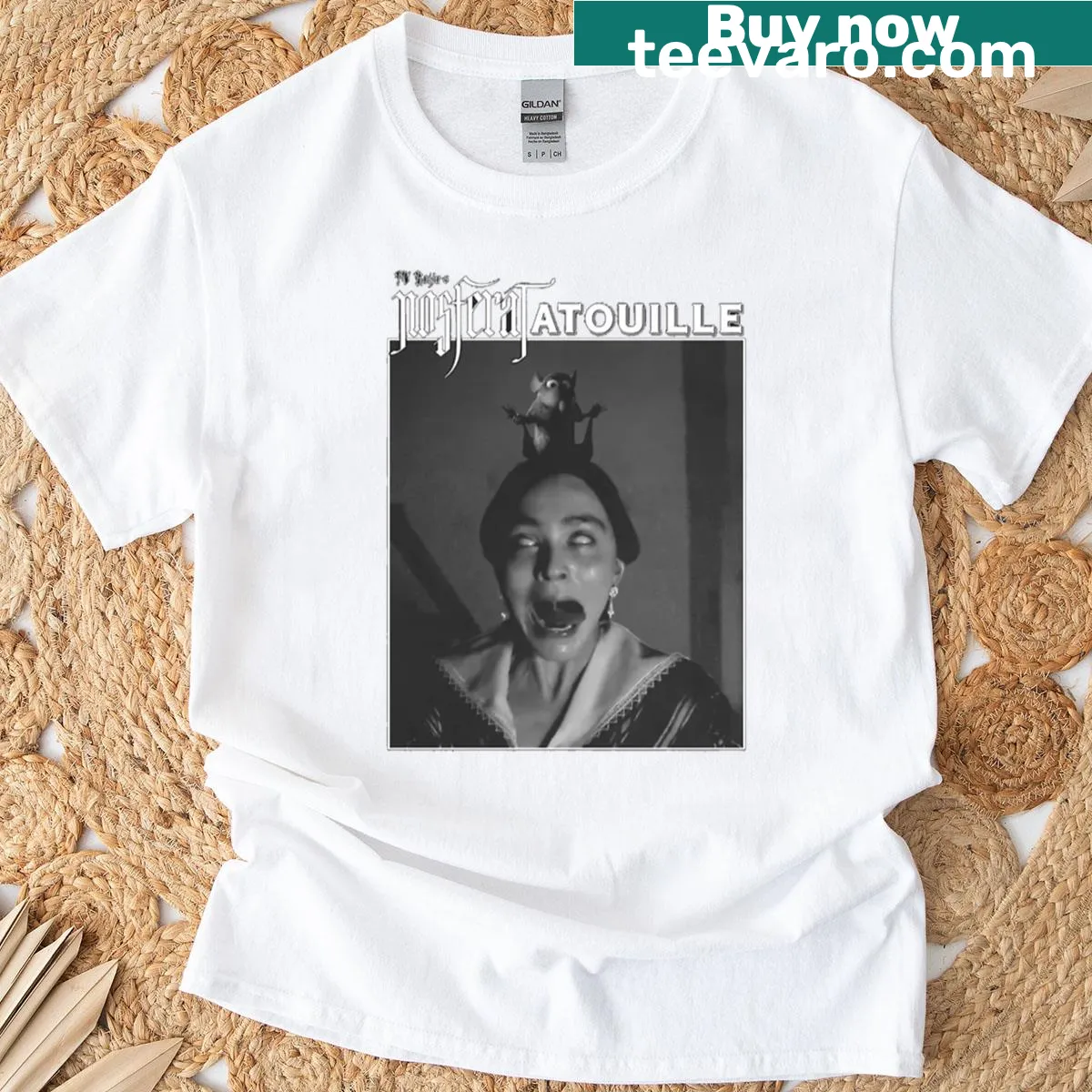 Nosferatatouille funny graphic T-shirt — on a men's t-shirt