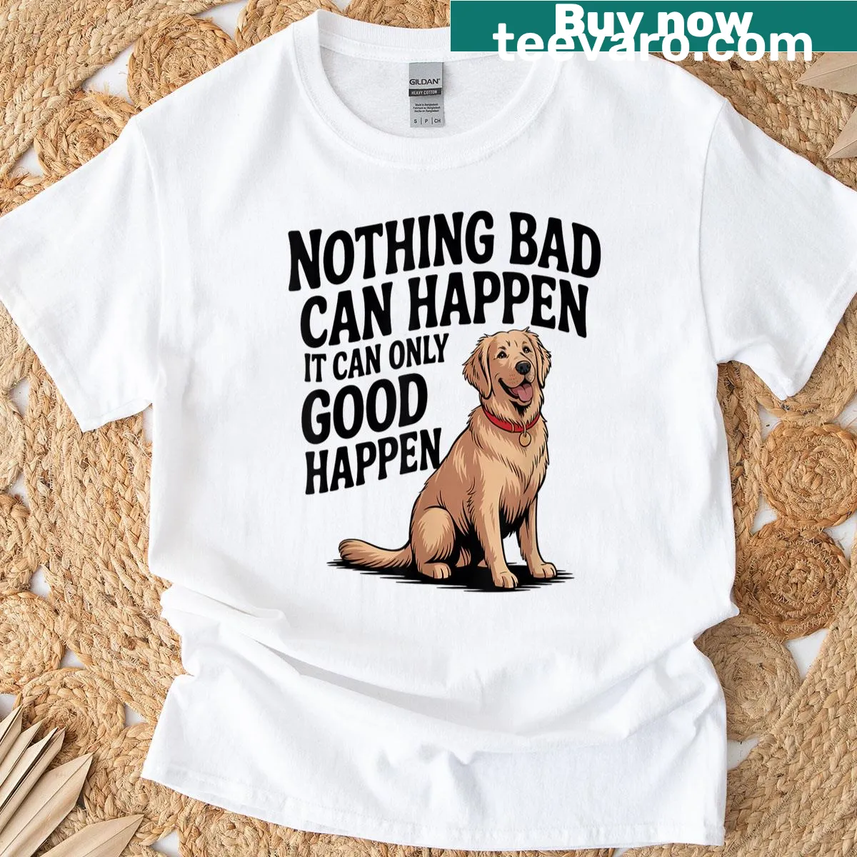 T-shirt with uplifting phrase for dog lovers. — on a men's t-shirt