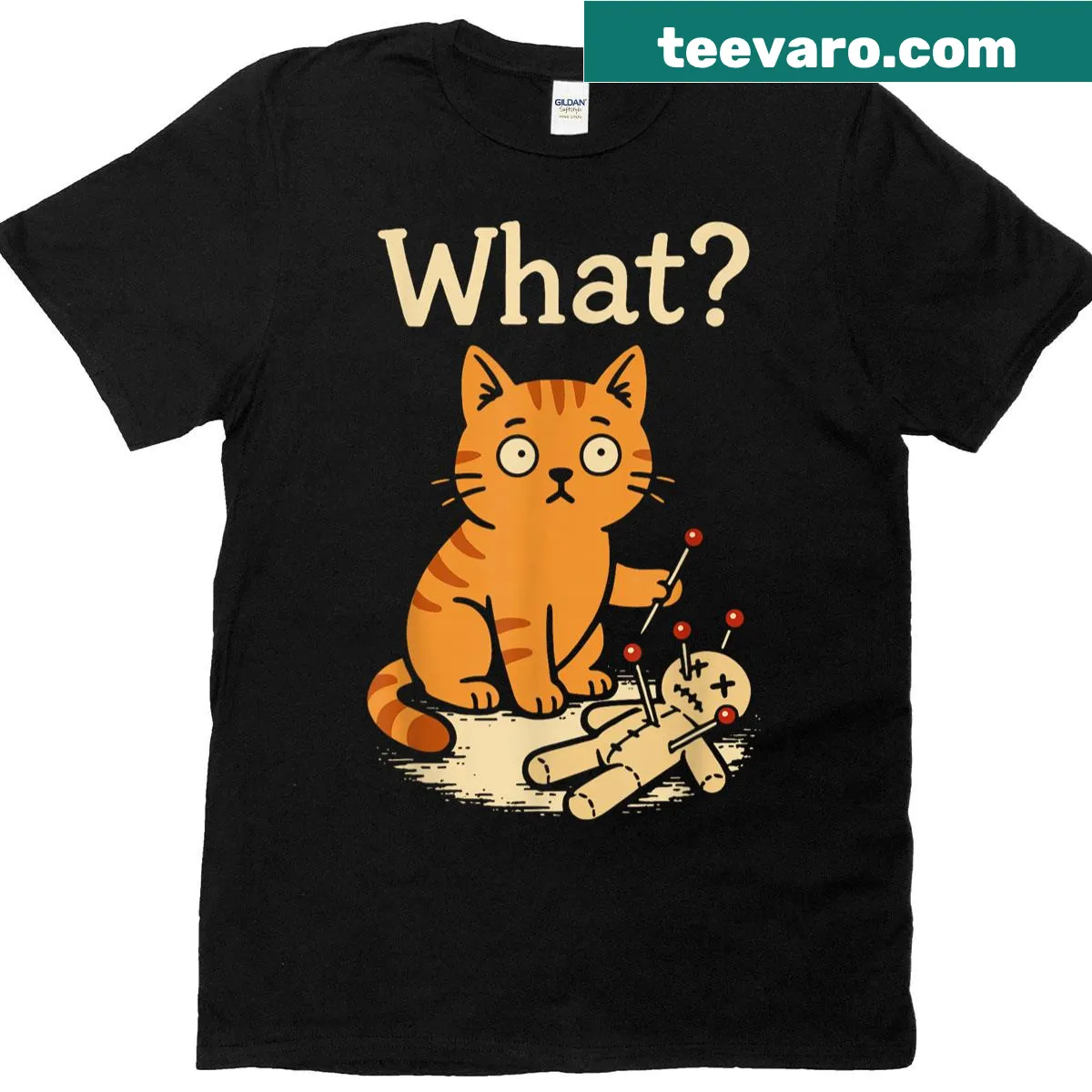 Funny cat graphic T-shirt suitable for men, women, and kids — on a men's t-shirt