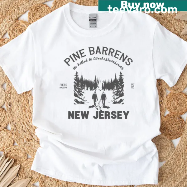 Scenic graphic of the Pine Barrens on a t-shirt