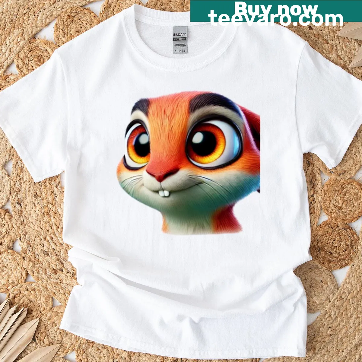 Illustration of a Nuralagus with a whimsical design — on a men's t-shirt