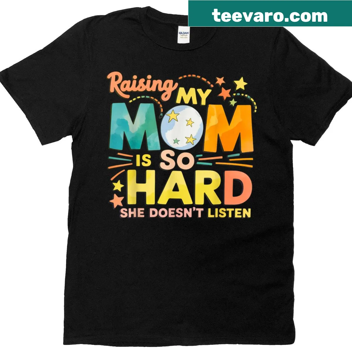 Funny t-shirt with retro text about the challenges of motherhood — on a men's t-shirt