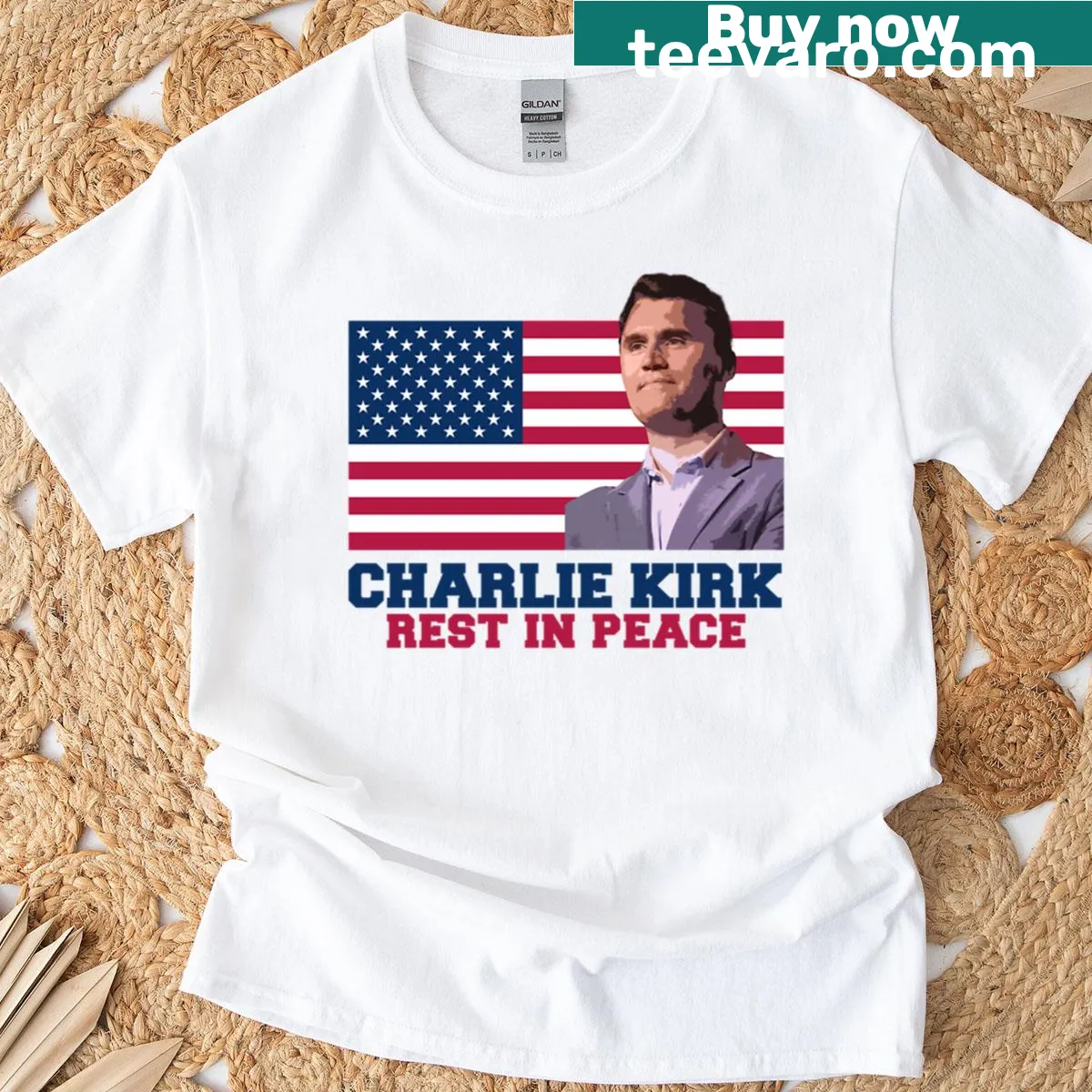 Rest In Peace Charlie Kirk T-shirt with clever phrase — on a men's t-shirt