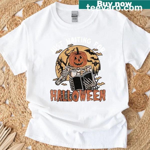 Retro skeleton pumpkin graphic for Halloween fun