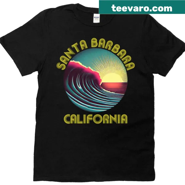 Retro Santa Barbara T-shirt with vintage graphics