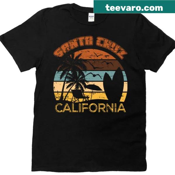 Vintage-style Santa Cruz California surfer T-shirt