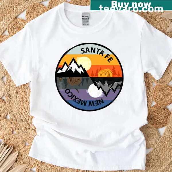 Vintage camping design celebrating Santa Fe, New Mexico on a t-shirt