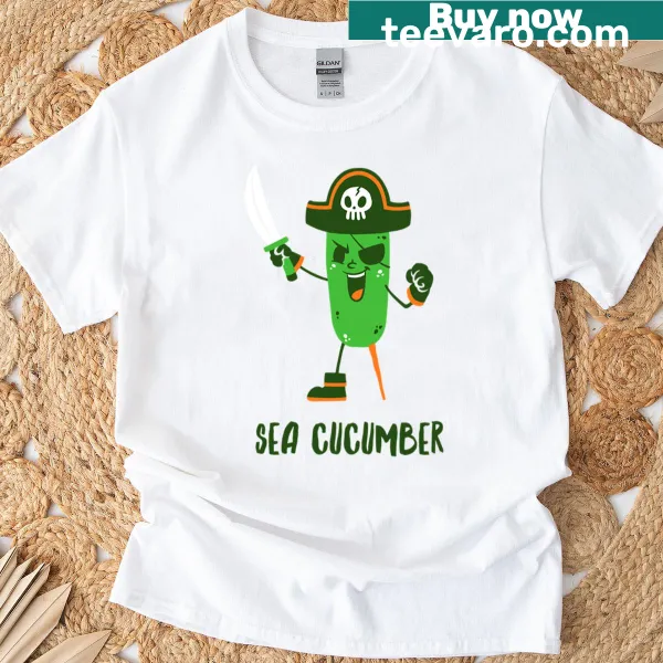 Illustration of a sea cucumber on a T-shirt