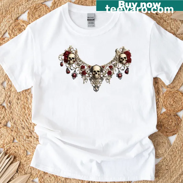 Gothic skull graphic with collar for Halloween fans