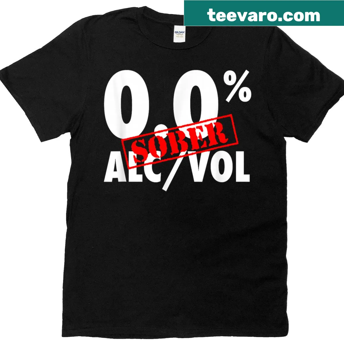 Funny recovery t-shirt with the phrase Sober 00 Alcvol — on a men's t-shirt