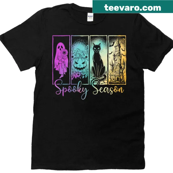 Charming ghosts and pumpkins graphic Halloween T-shirt