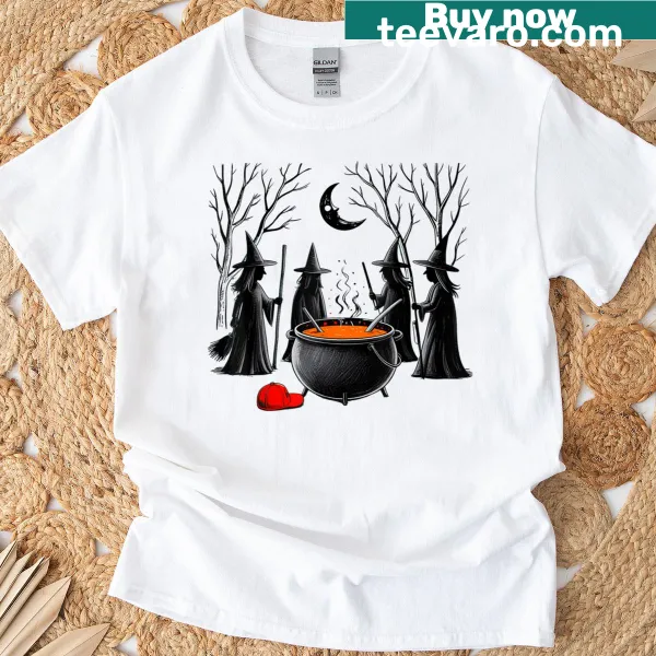 Whimsical witch graphic Halloween T-shirt design