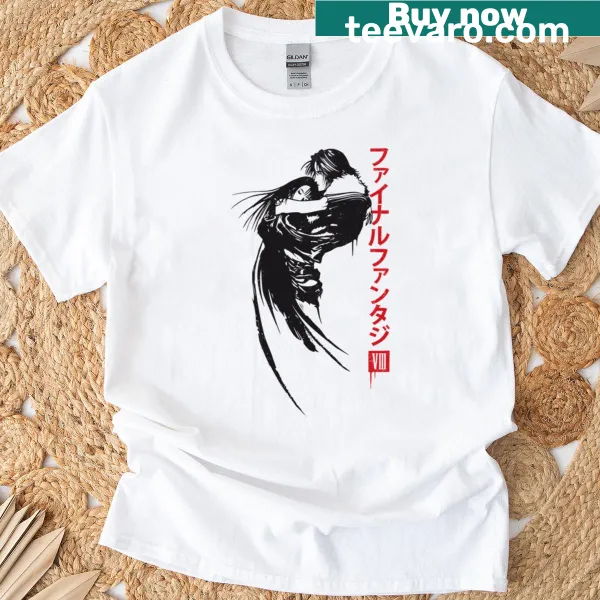 Illustrative T-shirt portraying Squall and Rinoa from gaming