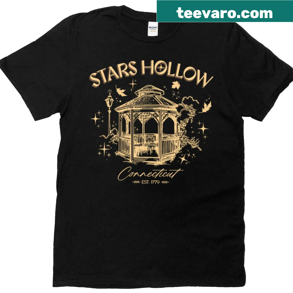 Text design featuring Stars Hollow and loyalty quote — on a men's t-shirt