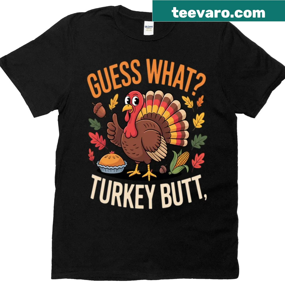 Funny turkey butt graphic on couples matching T-shirt — on a men's t-shirt