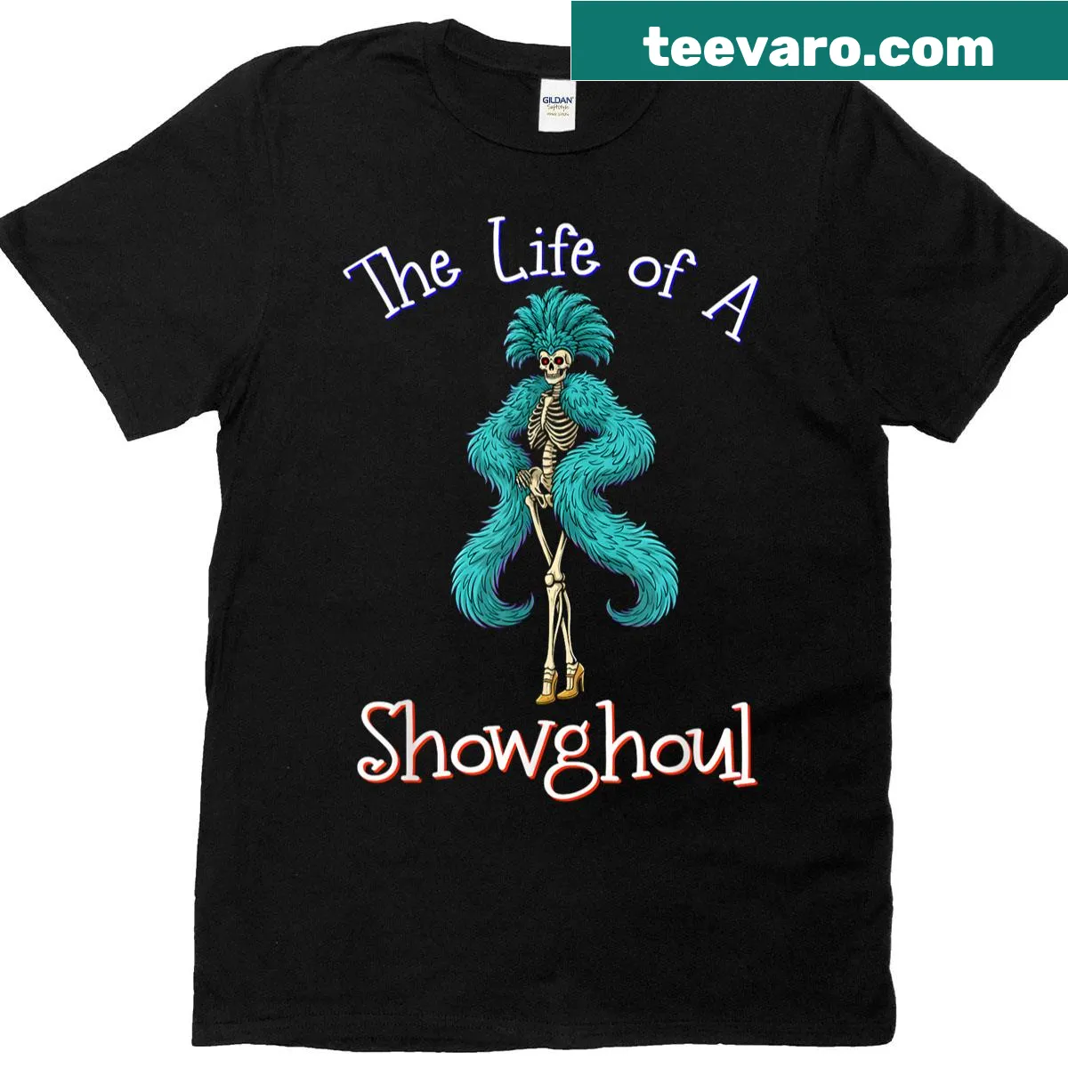 Retro Halloween design featuring a playful ghost on a T-shirt. — on a men's t-shirt