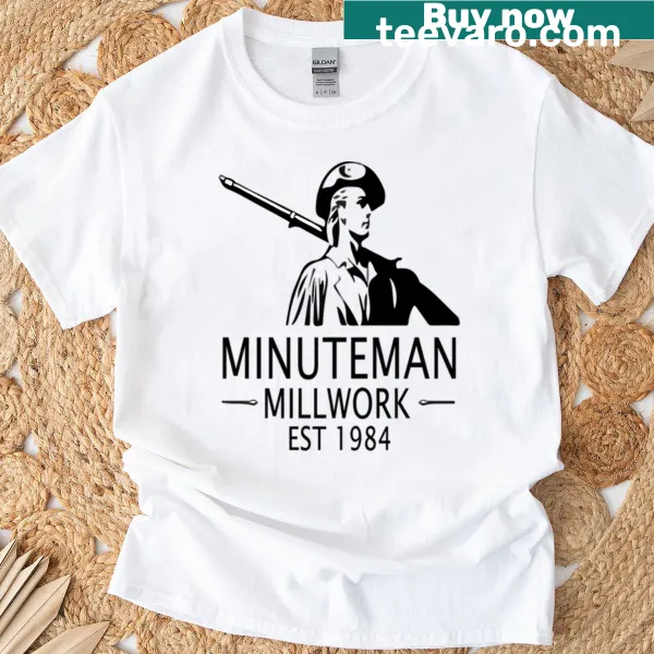 T-shirt featuring a design celebrating the Minutemen