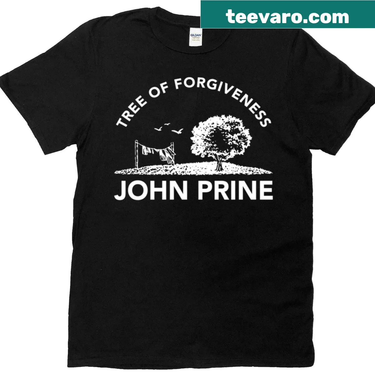 Illustrative T-shirt featuring a tree symbolizing forgiveness. — on a men's t-shirt