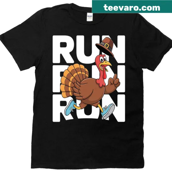 Running turkey graphic t-shirt for Thanksgiving turkey trot