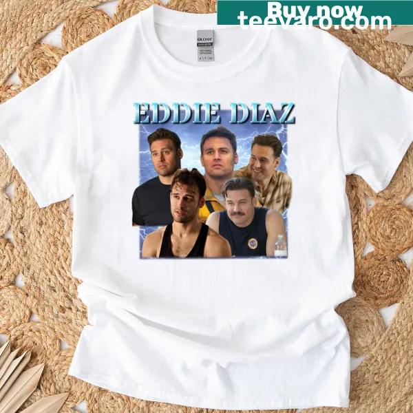 90s graphic design t-shirt featuring Eddie Diaz artwork
