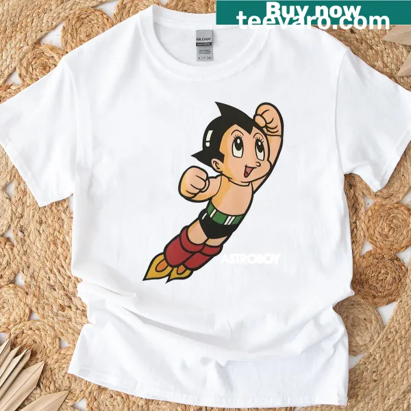 Vintage Astro Boy T-shirt featuring nostalgic anime robot design.