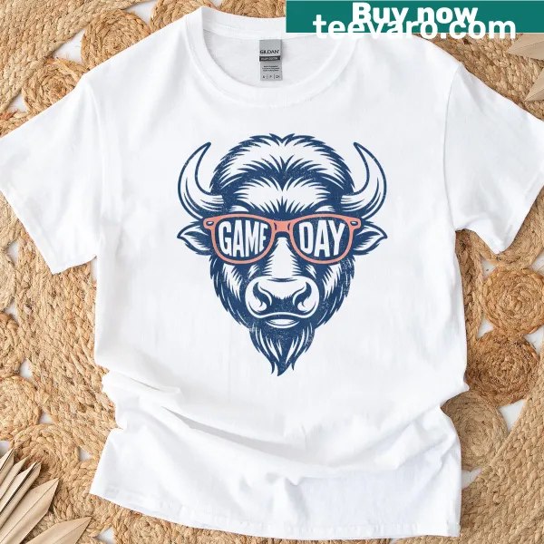 Vintage Buffalo game day t-shirt featuring retro graphic design.