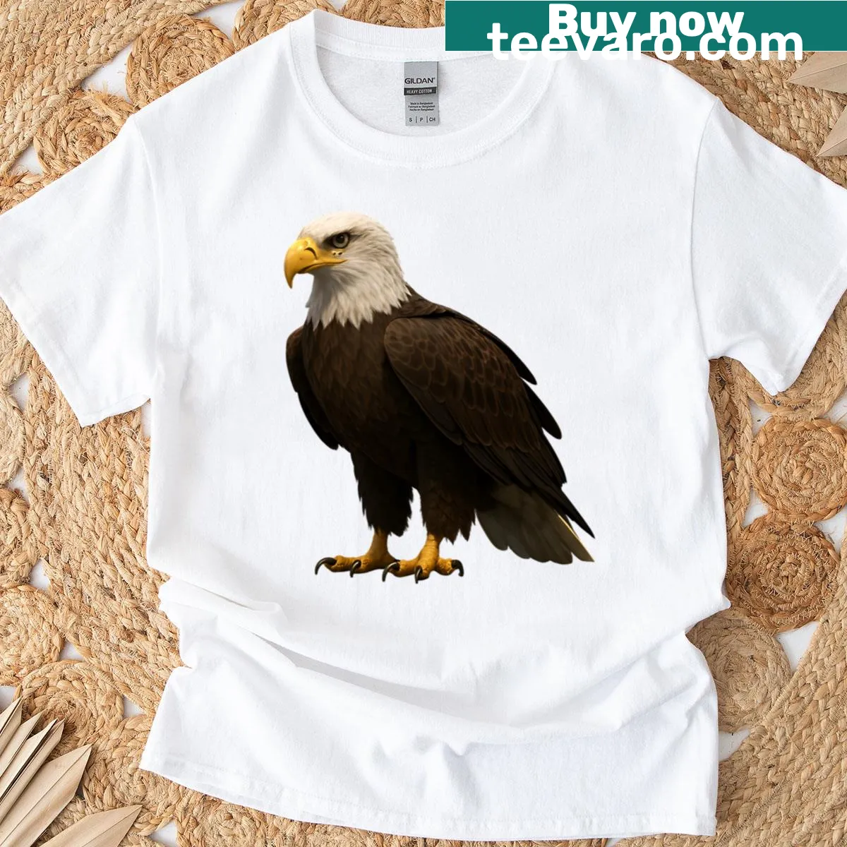 Majestic eagle graphic on a T-shirt — on a men's t-shirt
