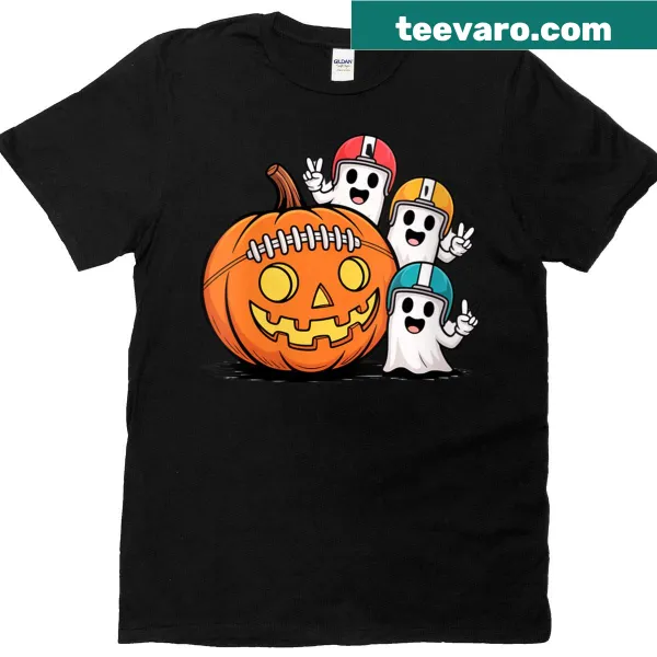 Cute Halloween pumpkin and ghost graphic t-shirt for all ages