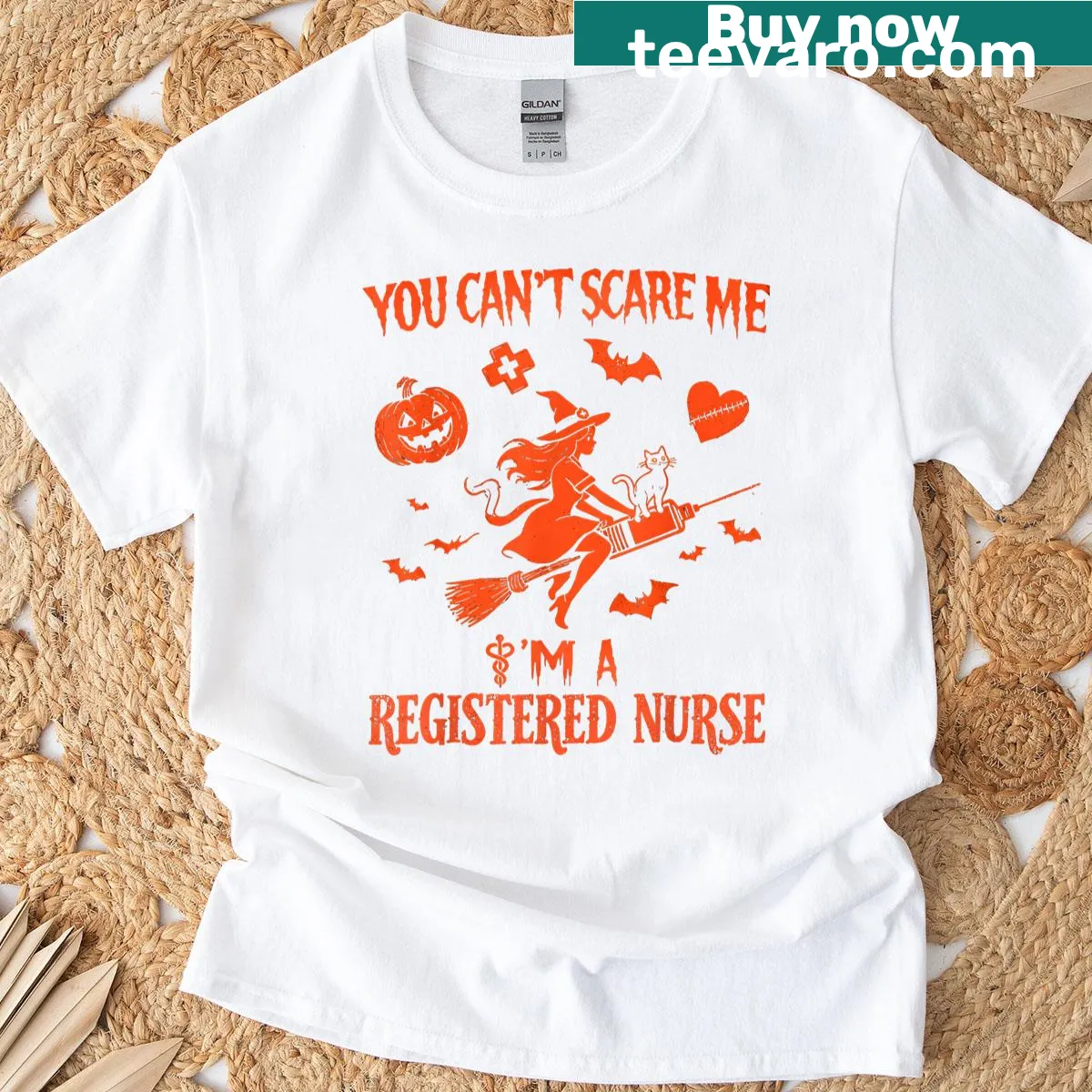 Funny Halloween nurse design on a T-shirt — on a men's t-shirt
