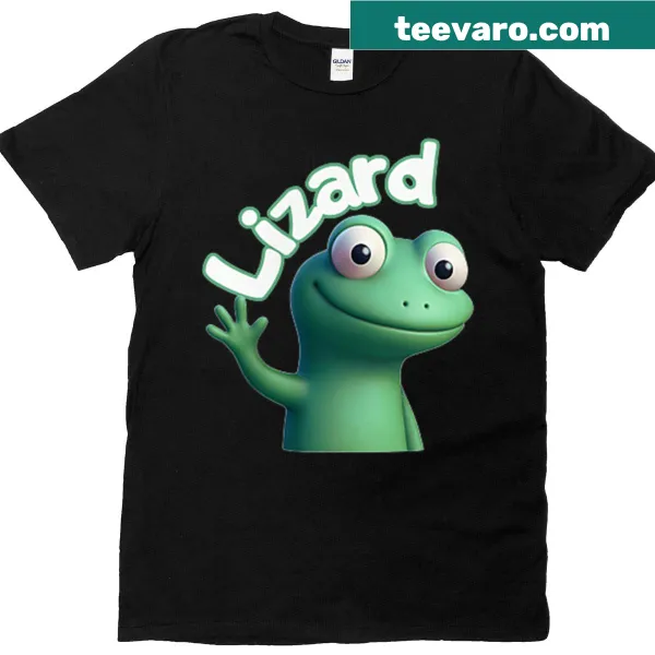 Funny double-sided lizard meme graphic tee for Gen Z