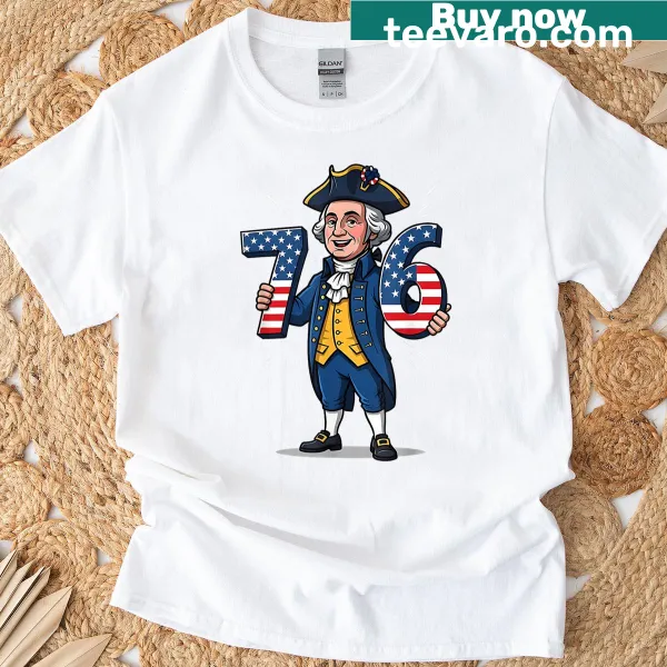 Meme-inspired Gen Alpha T-shirt featuring George Washington and slang text